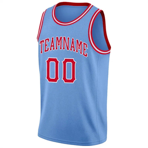 Maillot de basket-ball personnalisé en maille noire 3D, nom et numéro de l'équipe rouge imprimés par sublimation, léger, séchage rapide, col en V, sans manches, unisexe - Product Image 5