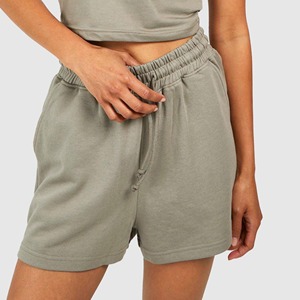Pantalones cortos deportivos de algodón para Yoga para mujer, pantalones cortos transpirables con bolsillo lateral y cordón activo - Product Image 1