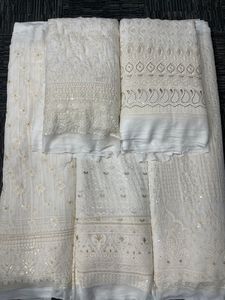 Nouveau tissu de travail en viscose Georgette Lucknowi pour costumes de mariage du fournisseur indien au prix de gros - Product Image 2