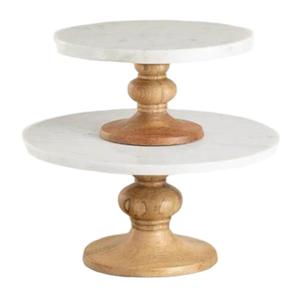 <b>Marble</b> And Wood <b>Cake</b> <b>Stand</b> For Kitchen Use Fancy <b>Cake</b> <b>Stand</b> With White <b>Marble</b> And Wood Finished Kitchenware item - Product Image 5