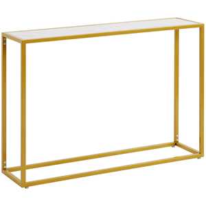Elegant <b>Gold</b> Frame Glass <b>Console</b> <b>Table</b> Slim Metal Structure Modern Home Decor Luxury Edition - Product Image 6