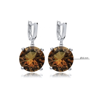 Pendiente colgante de piedra de sultanita de forma redonda de 16mm, joyería fina de Plata de Ley 925, venta al por mayor hecha a mano turca - Product Image 2