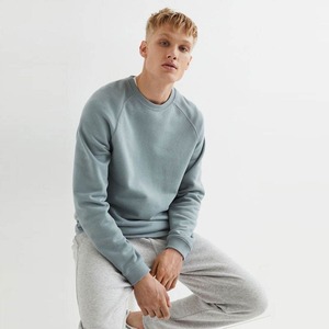 เสื้อสเวตเตอร์คอกลมขนแกะผ้าฝ้าย OEM 360 กรัมเสื้อสเวตเตอร์ Soild น้ําหนักหนักมากสําหรับพิมพ์เสื้อสเวตเตอร์คู่ถนนสูง - Product Image 2