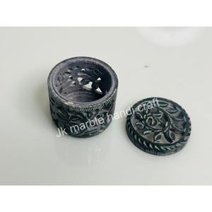 Boîte de rangement de bijoux en marbre faite à la main de haute qualité conteneur de bibelots sculpté en différentes couleurs taille 5x5cm prix de gros - Product Image 1