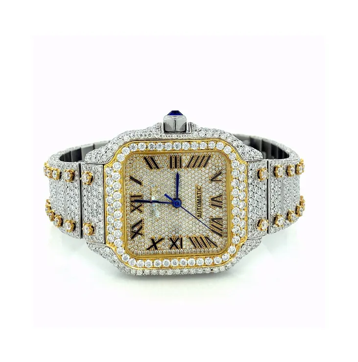 Dealer of Best Quality Ice Crushed Moisannite Affordable Real Diamond Watches for Men and Women Available at Low Price