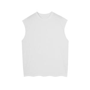 Camiseta liso de algodón puro con cuello redondo para hombre de buena calidad personalizada, camisetas en blanco de gran tamaño sin mangas, camiseta Vintage para hombre - Product Image 4