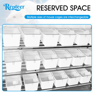 Gabbia per Ratti in Acciaio Inox 202 a 6 Livelli con 36 Cassetti, Vassoio in Plastica e Chiusura a Bottone, Rete Zincata - Product Image 3
