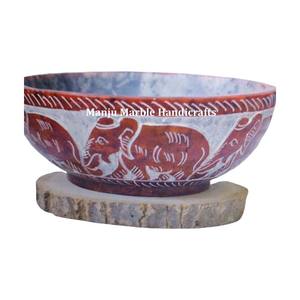 New Traditional Classic Design Hand Curved Product Soapstone Carving Bowl With Round Shape For Home And Hotel Decorations Tools - Product Image 6