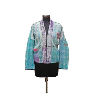 Nueva Llegada, Chaqueta de Cuello Alto Kantha Reversible Vintage, 100% Algodón Puro, Ecológica, Tejida a Mano, con Botones al Frente, Transpirable - Product Image 4