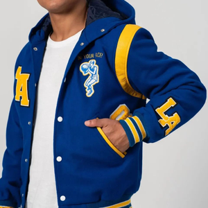 Vestes universitaires pour hommes les plus vendues, nouveau style du fabricant, broderie personnalisée, matière en laine, capuche, écologiques, hiver - Product Image 2