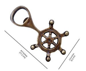 Ouvre-bouteille en métal à roue de bateau en laiton AK en finition antique au prix de gros pour les accents de bar/vaisselle - Product Image 3