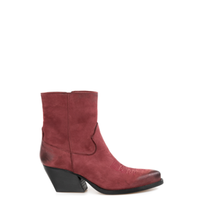 Janice's Stylish Nubuck Bordeaux Texan Bottines Bottes à la mode et à la mode - Product Image 1