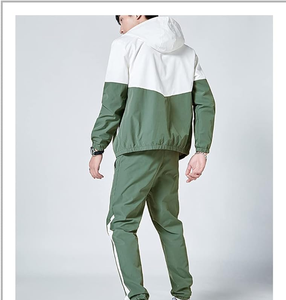 Survêtement rétro Hip Hop athlétique en satin respirant pour hommes, ensemble veste et pantalon coupe-vent pour le printemps - Product Image 3