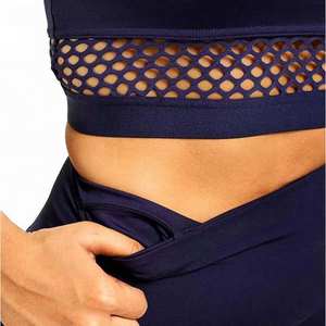 เลกกิ้งผู้หญิงเอวสูงสีน้ำเงินกรมท่า ผ้าฝ้าย 100% สำหรับออกกำลังกาย เล่นโยคะ ระบายอากาศได้ดี ไร้ตะเข็บ สวมใส่ได้ทั้งในและนอกบ้าน - Product Image 5