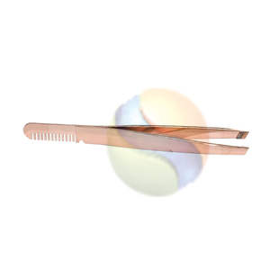 Factory Price High Quality Handmade Anti-Static Reusable Slanted Tip Tilting Stainless Steel <b>Comb</b> <b>Eyebrow</b> Tweezers Durable - Product Image 5