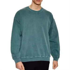 Sudaderas Básicas de Diseño Personalizado, 100% Algodón, Moda Personalizada para Hombre, 380 GSM, Lavado Ácido, Cuello Redondo Vintage, Estilo Urbano, Talla Grande - Product Image 1