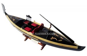GONDOLA VENEZIANA ESTILO PINTADO DE NEGRO # Modelo de Barco de Vela de Madera, Producto de Alta Calidad Hecho en Vietnam, GIA NHIEN FB0020P - Product Image 3