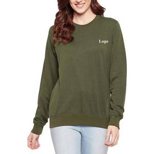 Sudadera lisa de cuello redondo de alta calidad para mujer de otoño, sudaderas con capucha de punto bordadas personalizadas, colocación frontal estampada de invierno sólida - Product Image 6