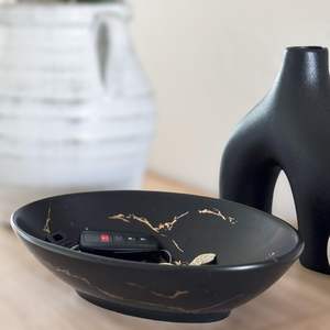 Elegante cuenco decorativo de mármol negro para la mesa del hogar, decoración navideña, centro de mesa, pieza de diseño moderno de alta calidad con estilo de lujo - Product Image 5