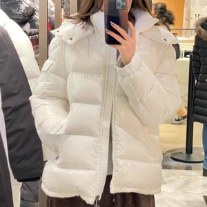 Women's New Casual Thick Loose Hooded Winter <b>Coat</b> <b>Stand</b> Collar Puffer Jacket Glossy Stylish High Street Print Short Outerwear - Product Image 2