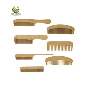 Peigne à cheveux en bambou écologique, brosse démêlante en bois naturel, produit de soin capillaire durable, fabricant en gros, classique, grand format - Product Image 6