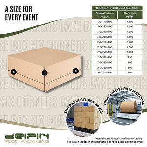 Carton carré jetable de luxe écologique fabriqué en Italie boîte à nourriture personnalisable différentes tailles différentes couleurs - Product Image 4