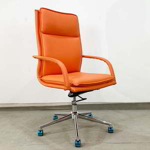 Fauteuil de Direction Haut de Gamme Sleek 01 HOGVP002 en Cuir, Base Pivotante Contemporaine Chromée, Hauteur Réglable pour Ateliers et Hôpitaux - Product Image 6