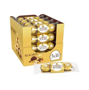 Ferrero Rocher T3 Paquete de 16x6 Cajas a la venta Precio barato Chocolate a granel Caramelo de avellana Oferta al por mayor - Product Image 1