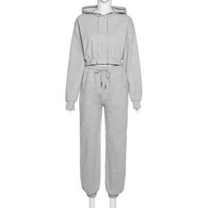 Offre Spéciale femmes polaire à capuche ensemble pantalons de survêtement et sweat à capuche ensemble à capuche en coton avec sport et loisirs 2025 - Product Image 5