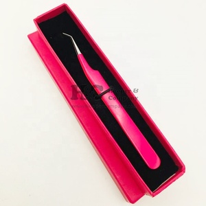 แหนบขนตาสีชมพูนีออนใหม่แหนบแบบยั่งยืนสำหรับการต่อขนตาฉลากส่วนตัวแหนบขนตาขนมิงค์บรรจุโลโก้ - Product Image 6