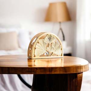 Porte-serviettes de luxe à motifs floraux en relief, fait main, en métal, cristal et aluminium, décoration de table pour restaurants et fêtes - Product Image 3