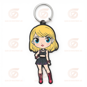 Porte-clés Anime en caoutchouc personnalisé avec Styler | Porte-clés PVC mignon de dessin animé pour sacs clés cadeaux Souvenir accessoires promotionnels - Product Image 1