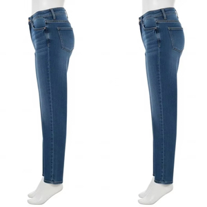 Pantalones Vaqueros de Mezclilla de Algodón Suave, Cintura Media, Transpirables, Tinte Liso, Duraderos, Cómodos para Uso Diario - Product Image 5