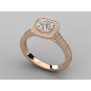 Bague solitaire en or 14 carats avec diamant rond brillant pour femme - Product Image 3