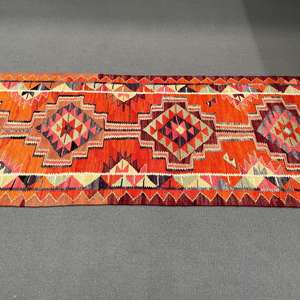 Alfombra Vintage Estilo Runner, Alfombra Turca de 3.1x9.3 pies, Alfombra de Lana Naranja - Product Image 5