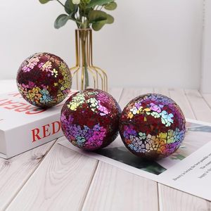 Bolas decorativas de Navidad de cristal de mosaico de lujo para regalos y decoración de festivales brillante hecho a mano para decoración del hogar - Product Image 3