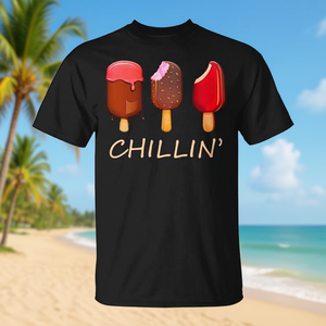 T-shirt d'été avec motif original Chillin' Ice Cream Popsicles - Product Image 3