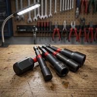 TOOLJOY Jeu de douilles à cliquet magnétiques à code couleur, tige hexagonale de 1/4 pouce, phosphate noir, qualité industrielle, OEM, acier CRV