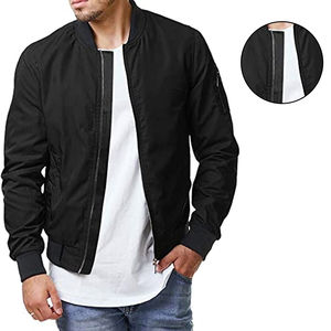 Reversible Soft Shell Waterproof Jacket <b>Hooded</b> <b>Coat</b> Bomber Fleece Jumper <b>with</b> Zipper Closure Plus Size Bomber Jacket For <b>Men</b> - Product Image 4