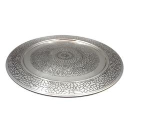 Plaque de chargeur personnalisée de luxe en cuivre et métal plat rond de créateur martelé pour usage domestique - Product Image 4