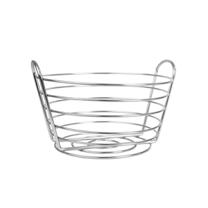 Cesta de alambre de almacenamiento de frutas de cocina de metal de hierro al por mayor, cesta de alambre de metal con tapa de madera de bambú para almacenamiento - Product Image 6