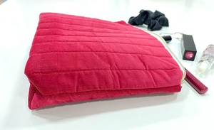 Customizable Vintage Fashion-Style <b>Corduroy</b> Cosmetic Pouch Women's Printed Zipper Closure Summer Clutch Portable Indian - Product Image 5