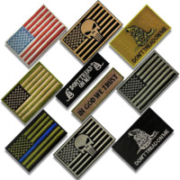 Écusson tactique respirant personnalisé avec drapeau américain, brodé durable pour la moral américaine, motifs alphabet et fleurs pour sac à dos
