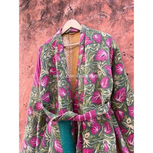 Nouvelle Collection de vestes indiennes en coton à imprimé Floral, manteau d'hiver fait à la main, tenue bohème, veste kantha unisexe - Product Image 3