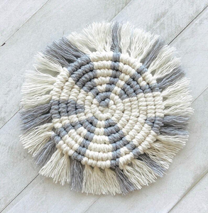 Sous-verres en macramé en coton faits à la main pour le bureau, sous-verres en corde, dessous de tasse, prix de gros en provenance d'Inde, qualité supérieure - Product Image 1