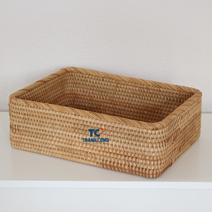 Eco-Friendly Decorative <b>Rattan</b> <b>Basket</b> Basic Design Wholesale <b>Storage</b> <b>Baskets</b> Home Decoration Manufactured in Vietnam - Product Image 3