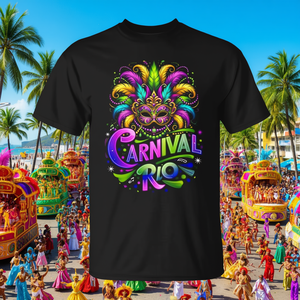 T-Shirt Souvenir di Rio, Brasile, per Costume di Carnevale, Abbigliamento Promozionale per Festival Mardi Gras - Product Image 3