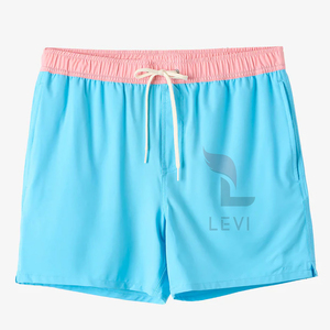 Pantalones cortos de playa para hombre de Color sólido de primera calidad, tela de poliéster, ropa de calle con logotipo personalizado, pantalones cortos transpirables cómodos para entrenamiento al aire libre - Product Image 1