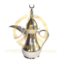 Cafetière arabe Dallah unique en acier inoxydable, faite à la main, service à thé et café arabe traditionnel, portable, personnalisable, en métal