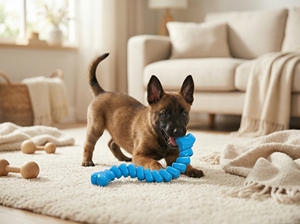 Jouet à mâcher pour chien Ledu Toys Squeaky Treat Bone – Jouet durable en caoutchouc avec porte-remiseurs et sifflet - Product Image 3